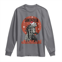 Funny Christmas Santa Godzilla Long Sleeve Shirt Santazilla Japanese Monster