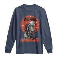 Funny Christmas Santa Godzilla Long Sleeve Shirt Santazilla Japanese Monster