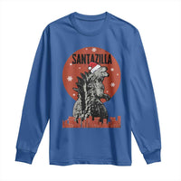 Funny Christmas Santa Godzilla Long Sleeve Shirt Santazilla Japanese Monster