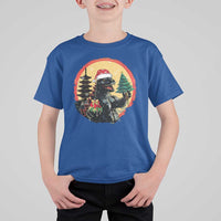 Funny Christmas Santa Godzilla Japanese Monster T Shirt For Kid - Wonder Print Shop