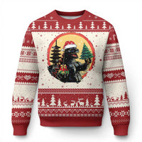 Funny Xmas Santa Godzilla Japanese Monster Ugly Christmas Sweater - Wonder Print Shop