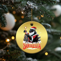 Funny Xmas Santa Godzilla Christmas Ornament Santazilla Tower Xmas Tree - Wonder Print Shop