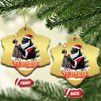 Funny Xmas Santa Godzilla Christmas Ornament Santazilla Tower Xmas Tree - Wonder Print Shop