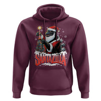 Funny Christmas Santa Godzilla Hoodie Santazilla Tower Xmas Tree