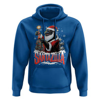 Funny Christmas Santa Godzilla Hoodie Santazilla Tower Xmas Tree