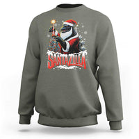 Funny Christmas Santa Godzilla Sweatshirt Santazilla Tower Xmas Tree - Wonder Print Shop