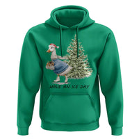 Funny Christmas Ice Skating Hoodie Have An Ice Day Goose Xmas Tree