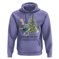 Funny Christmas Ice Skating Hoodie Have An Ice Day Goose Xmas Tree