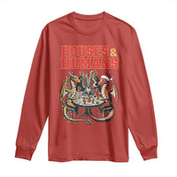 Funny Rpg Christmas Game Long Sleeve Shirt Houses And Humans Tabletop Game Xmas Dragon - Wonder Print Shop