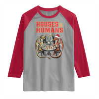 Funny Rpg Christmas Game Raglan Shirt Houses And Humans Tabletop Game Xmas Dragon - Wonder Print Shop