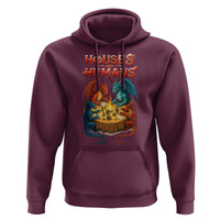 Gaming Houses and Humans Hoodie Funny Rpg Parody Gamer - Wonder Print Shop