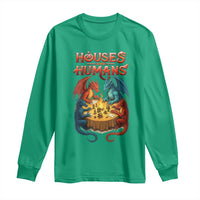 Gaming Houses and Humans Long Sleeve Shirt Funny Rpg Parody Gamer - Wonder Print Shop