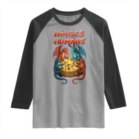 Gaming Houses and Humans Raglan Shirt Funny Rpg Parody Gamer - Wonder Print Shop