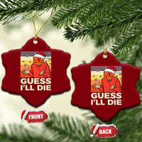 Funny Christmas Rpg Gamer Ceramic Ornament Guess l Will Die Retro Dice Santa Hat - Wonder Print Shop