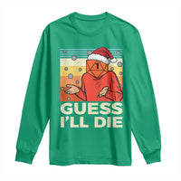 Funny Christmas Rpg Gamer Long Sleeve Shirt Guess l Will Die Retro Dice Santa Hat - Wonder Print Shop