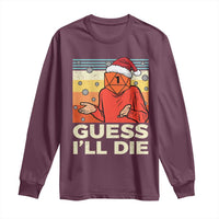 Funny Christmas Rpg Gamer Long Sleeve Shirt Guess l Will Die Retro Dice Santa Hat - Wonder Print Shop