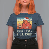 Funny Christmas Rpg Gamer T Shirt For Women Guess l Will Die Retro Dice Santa Hat - Wonder Print Shop