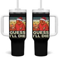 Funny Christmas Rpg Gamer Tumbler With Handle Guess l Will Die Retro Dice Santa Hat - Wonder Print Shop