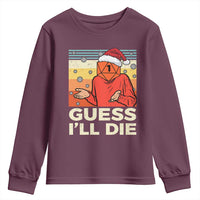 Funny Christmas Rpg Gamer Youth Sweatshirt Guess l Will Die Retro Dice Santa Hat - Wonder Print Shop