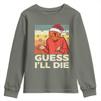Funny Christmas Rpg Gamer Youth Sweatshirt Guess l Will Die Retro Dice Santa Hat - Wonder Print Shop