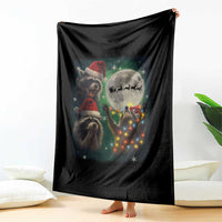 Funny Three Raccoons With The Moon Christmas Throw Blanket Santa Sleigh - Wonder Print Shop