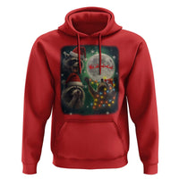 Funny Three Raccoons With The Moon Christmas Hoodie Santa Sleigh - Wonder Print Shop