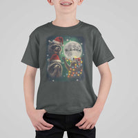 Funny Three Raccoons With The Moon Christmas T Shirt For Kid Santa Sleigh - Wonder Print Shop