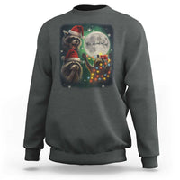 Funny Three Raccoons With The Moon Christmas Sweatshirt Santa Sleigh - Wonder Print Shop