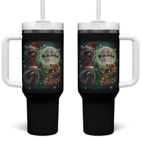 Funny Three Raccoons With The Moon Christmas Tumbler With Handle Santa Sleigh - Wonder Print Shop