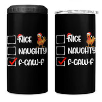 Funny F Caw F Chicken Christmas 4 in 1 Can Cooler Tumbler Nice Naughty Cartoon Rooster Poultry Animal - Wonder Print Shop