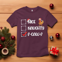 Funny F Caw F Chicken Christmas T Shirt Nice Naughty Cartoon Rooster Poultry Animal - Wonder Print Shop