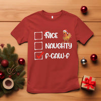 Funny F Caw F Chicken Christmas T Shirt Nice Naughty Cartoon Rooster Poultry Animal - Wonder Print Shop