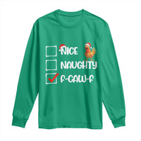 Funny F Caw F Chicken Christmas Long Sleeve Shirt Nice Naughty Cartoon Rooster Poultry Animal - Wonder Print Shop