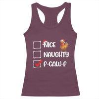 Funny F Caw F Chicken Christmas Racerback Tank Top Nice Naughty Cartoon Rooster Poultry Animal - Wonder Print Shop