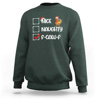 Funny F Caw F Chicken Christmas Sweatshirt Nice Naughty Cartoon Rooster Poultry Animal - Wonder Print Shop