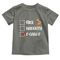 Funny F Caw F Chicken Christmas Toddler T Shirt Nice Naughty Cartoon Rooster Poultry Animal - Wonder Print Shop