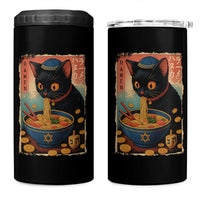 Cat Ramen Hanukkah 4 in 1 Can Cooler Tumbler Japanese Kawaii Anime Chanukah Cat - Wonder Print Shop