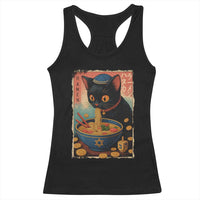 Cat Ramen Hanukkah Racerback Tank Top Japanese Kawaii Anime Chanukah Cat - Wonder Print Shop