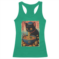 Cat Ramen Hanukkah Racerback Tank Top Japanese Kawaii Anime Chanukah Cat - Wonder Print Shop