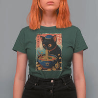Cat Ramen Hanukkah T Shirt For Women Japanese Kawaii Anime Chanukah Cat - Wonder Print Shop