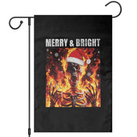 Funny Merry And Bright Garden Flag Christmas Chaos Xmas Skeleton Fire Flames - Wonder Print Shop