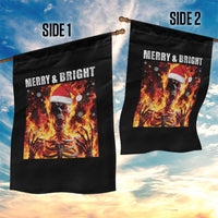 Funny Merry And Bright Garden Flag Christmas Chaos Xmas Skeleton Fire Flames - Wonder Print Shop