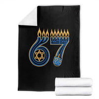 Funny 67 Hanukkah Throw Blanket Chanukah Menorah Dreidel Star Of David Six Seven Meme - Wonder Print Shop
