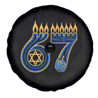 Funny 67 Hanukkah Spare Tire Cover Chanukah Menorah Dreidel Star Of David Six Seven Meme - Wonder Print Shop