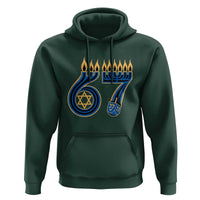 Funny 67 Hanukkah Hoodie Chanukah Menorah Dreidel Star Of David Six Seven Meme - Wonder Print Shop