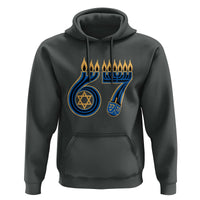 Funny 67 Hanukkah Hoodie Chanukah Menorah Dreidel Star Of David Six Seven Meme - Wonder Print Shop