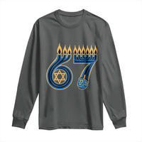 Funny 67 Hanukkah Long Sleeve Shirt Chanukah Menorah Dreidel Star Of David Six Seven Meme - Wonder Print Shop