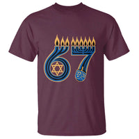 Funny 67 Hanukkah T Shirt Chanukah Menorah Dreidel Star Of David Six Seven Meme - Wonder Print Shop