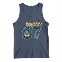 Funny 67 Hanukkah Tank Top Chanukah Menorah Dreidel Star Of David Six Seven Meme - Wonder Print Shop