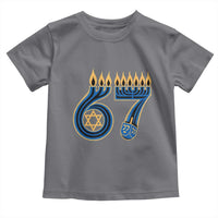 Funny 67 Hanukkah Toddler T Shirt Chanukah Menorah Dreidel Star Of David Six Seven Meme - Wonder Print Shop